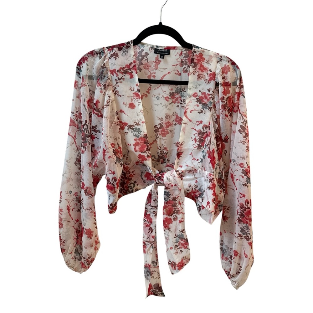 Bardot Red and White Floral Blouse